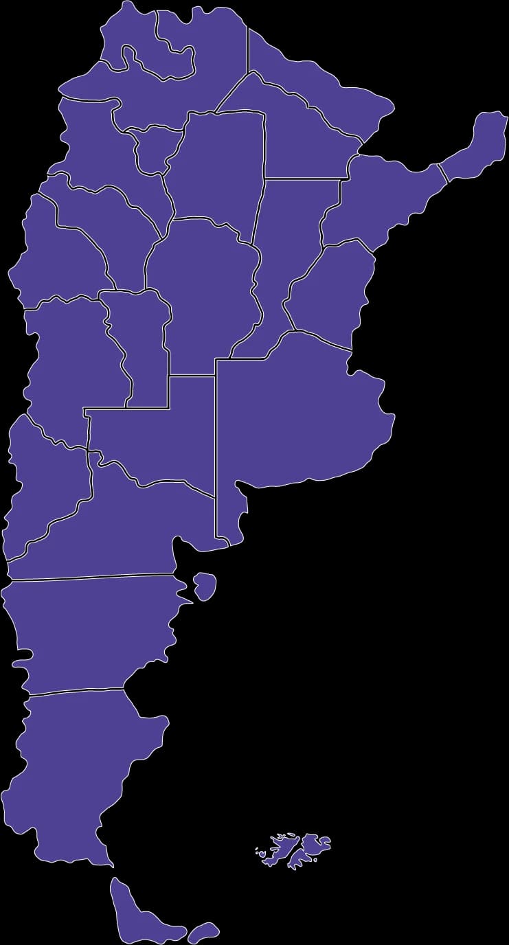 Mapa de Argentina con las 16 provincias donde Nexa entregó casas